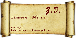 Zimmerer Dóra névjegykártya